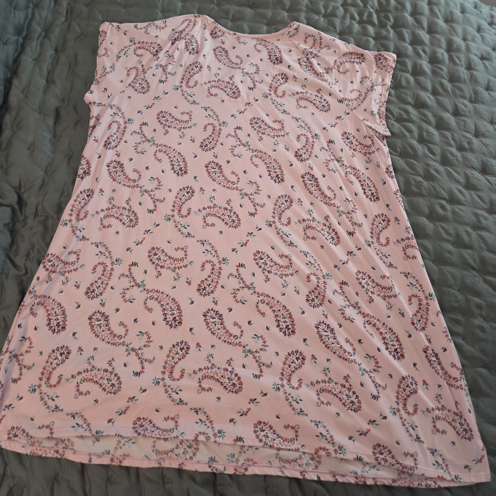 Croft & Barrow Sleepwear Pink Paisley Sleep Dress - Picture 8 of 9